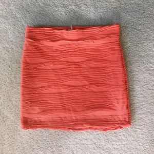 Pink Textured Mini Bodycon Skirt